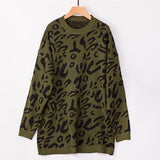 Woman Leopard Knitted Sweater Winter Print Long Sleeve 2019