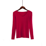 Autumn V Neck Sweater Knitted Fashion Womens Sweaters 2019