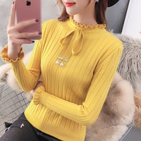 2019 New Slim Knitted Sweater Female Long Sleeve