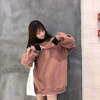 Hoodies Women Autumn Winter Trendy Embroidery Korean Style