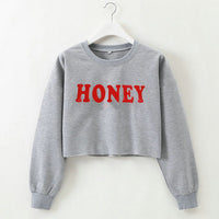 New Women Long sleeve crop top hoodies Fashion Streetwear Girl