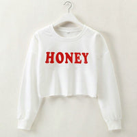 New Women Long sleeve crop top hoodies Fashion Streetwear Girl