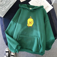 Winter Warm Oversized Sweatshirt Women Cartoon Chick Hoodie