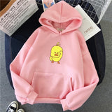 Winter Warm Oversized Sweatshirt Women Cartoon Chick Hoodie