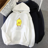 Winter Warm Oversized Sweatshirt Women Cartoon Chick Hoodie