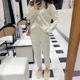 Women Sweater Two Piece knitted Sets Slim Tracksuit 2019