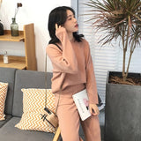 Women Sweater Two Piece knitted Sets Slim Tracksuit 2019