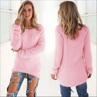 Autumn Winter Sweaters Women 2019 Knitted pink Oversized Sweater