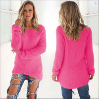 Autumn Winter Sweaters Women 2019 Knitted pink Oversized Sweater