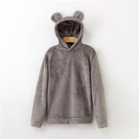 Women's Flannel Hoodies Sweatshirts Lovely With Bears Ears