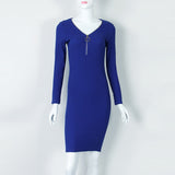 Knee-Length Sheath Dress Female Autumn Winter Bodycon Warm Dresses