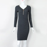 Knee-Length Sheath Dress Female Autumn Winter Bodycon Warm Dresses