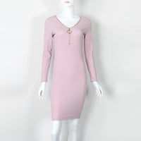 Knee-Length Sheath Dress Female Autumn Winter Bodycon Warm Dresses