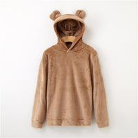 Women's Flannel Hoodies Sweatshirts Lovely With Bears Ears