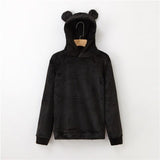 Women's Flannel Hoodies Sweatshirts Lovely With Bears Ears