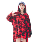 Hoody Women Korean Pop Pullover Sweatshirt Camouflage Print Plus Size Long Sleeve