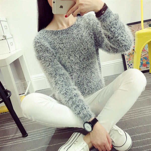 2016 Women Candy Colors Sweaters Fashion Autumn Winter Warm