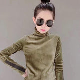 2018 Woman Velvet Warm Bottoming Half Turtleneck Pullover Sweaters