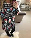 Autumn Winter New Women Chrismas Clothes Long Sleeve O Neck Christmas