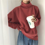 Autumn Women Sweater Casual Loose Turtleneck Knitted