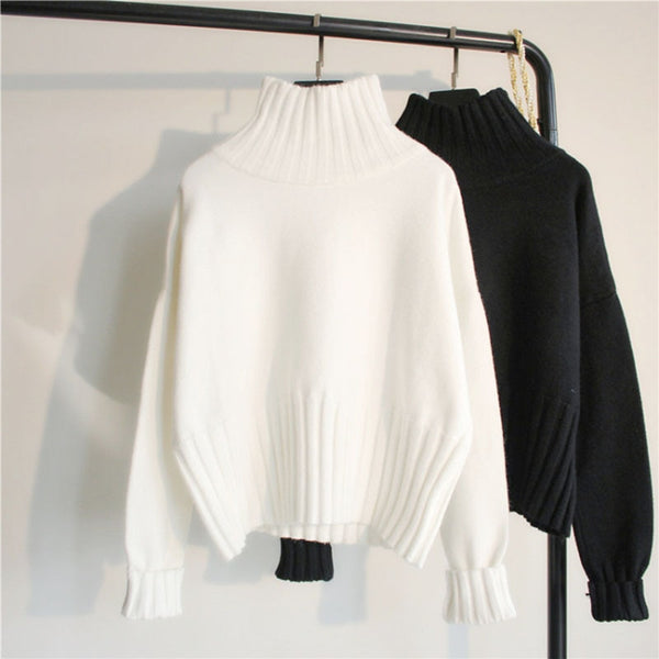 Women Pullover High Elasticity Knitted Autumn Winter Sweater