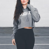 Letter Print SQUAT Hoodies Women Hooded Autumn Cotton Crop Tops