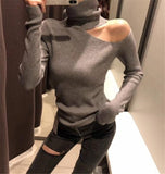 Elegent Pullovers Sweater Off Shoulder For Women's