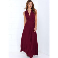 Women Multiway Wrap Convertible Boho Maxi Club Red Dress