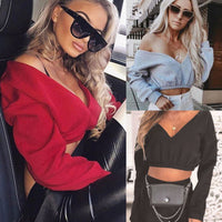 New Fashion Sexy Women Autumn Crop Hoodies Long Sleeve Casual