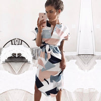 Elegent Women Midi Party Dresses Geometric For Summer