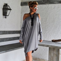 High Quality Dress Women Sexy Off The Shoulder Long Sleeve