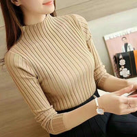 Autumn Winter Women Long Sleeve Sweater Fashion Solid Colors