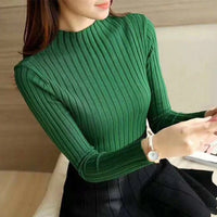 Autumn Winter Women Long Sleeve Sweater Fashion Solid Colors