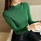 Autumn Winter Women Long Sleeve Sweater Fashion Solid Colors