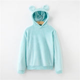 Women's Flannel Hoodies Sweatshirts Lovely With Bears Ears